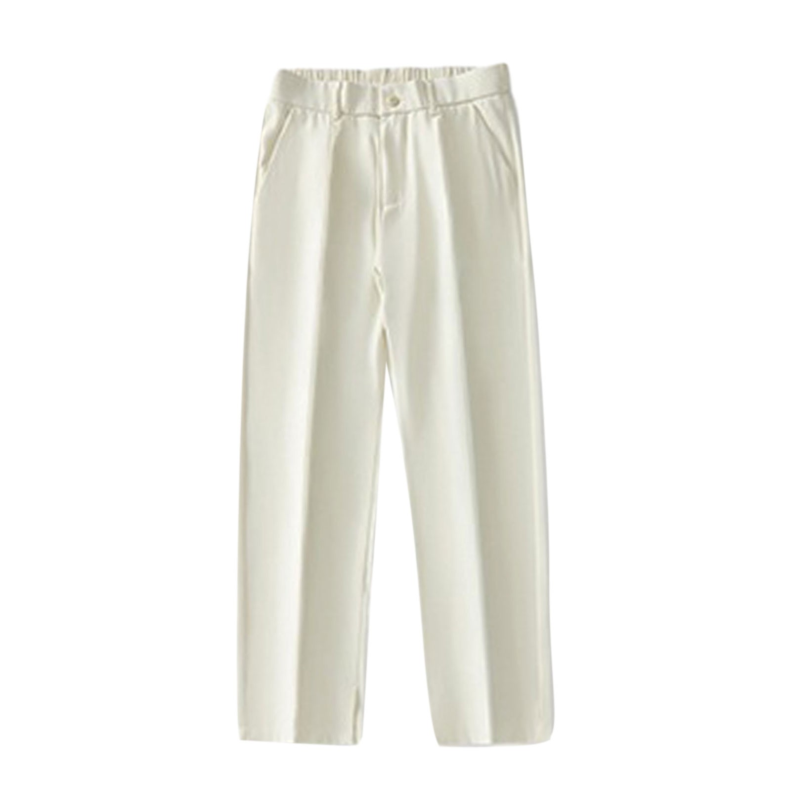 thumbnail image 2 of Pantalones holgados de seda helada con abertura para hombre: color liso, cintura media, diseño drapeado, para el día a día/ocasionales (M-XXXXL), 2 of 8